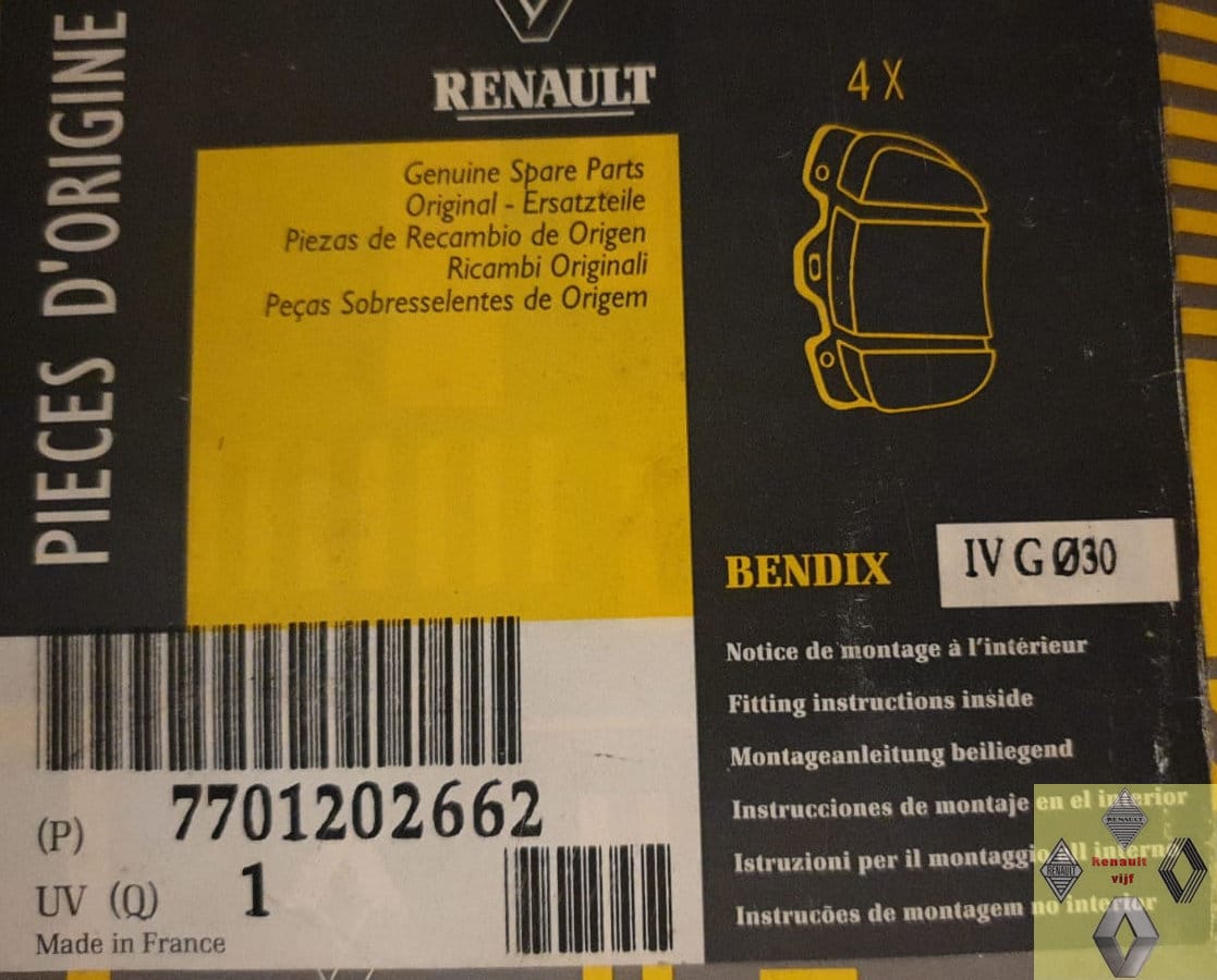 Remblokken Bendix 11 mm achterzijde Renault 9, 11, 19, Clio I of Super 5. - Afbeelding 3