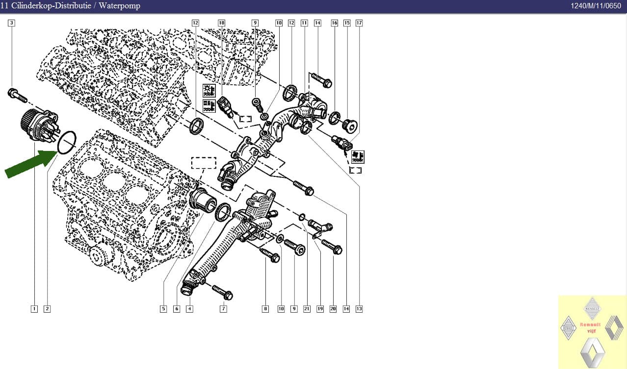 Pakking (O-ring) waterpomp Renault Espace III of Laguna I. - Afbeelding 3