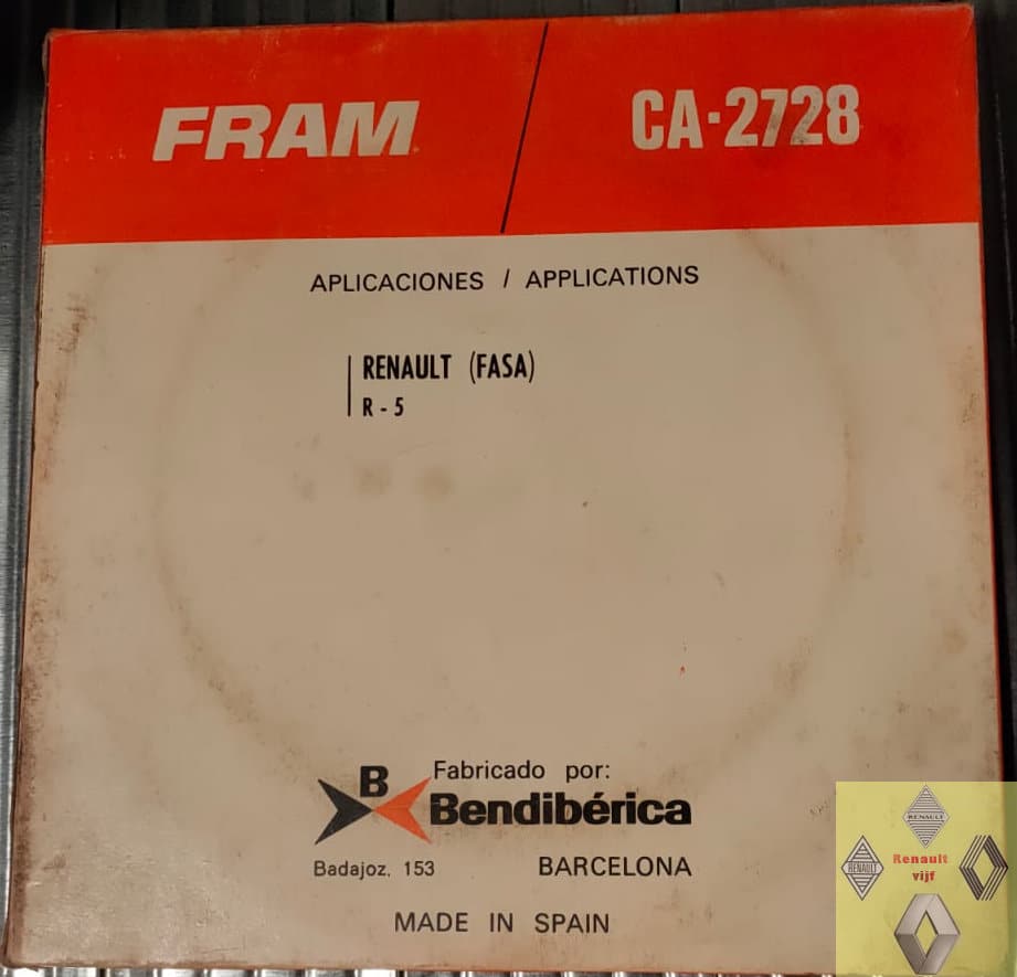 Luchtfilter CA-2728 Renault 5 of 6 - Afbeelding 2