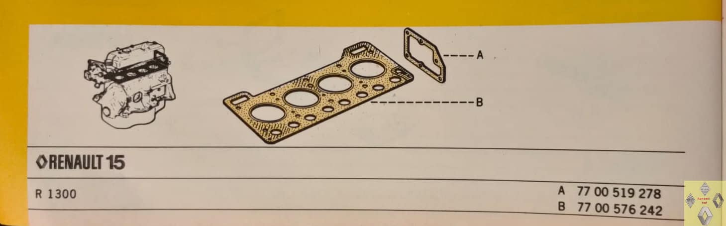 Pakking afdichting cilinderkop 810 motor Renault 5, 12, 15 of Estafette. - Afbeelding 2