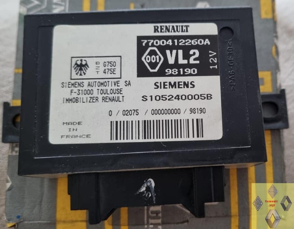 Rekeneenheid startvergrendeling Renault Clio I, Laguna I, Megane I of Twingo I.