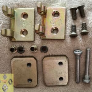 Scharnieren set met schroef pennen Renault 9, 11, 19, 21, Clio I of Super 5.