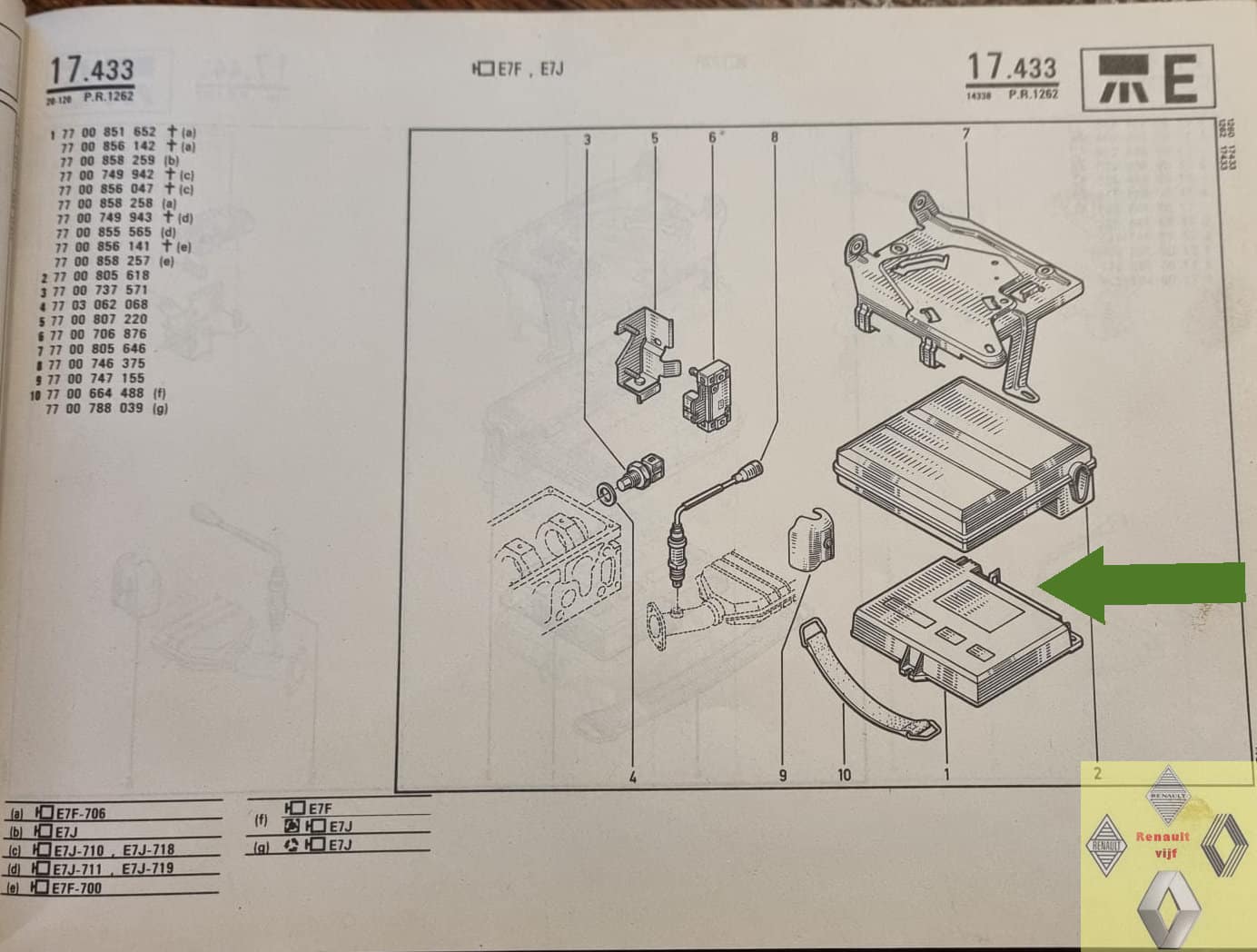 Inspuiting rekeneenheid E7F benzine Renault Clio I (phase 1 of 2). - Afbeelding 6
