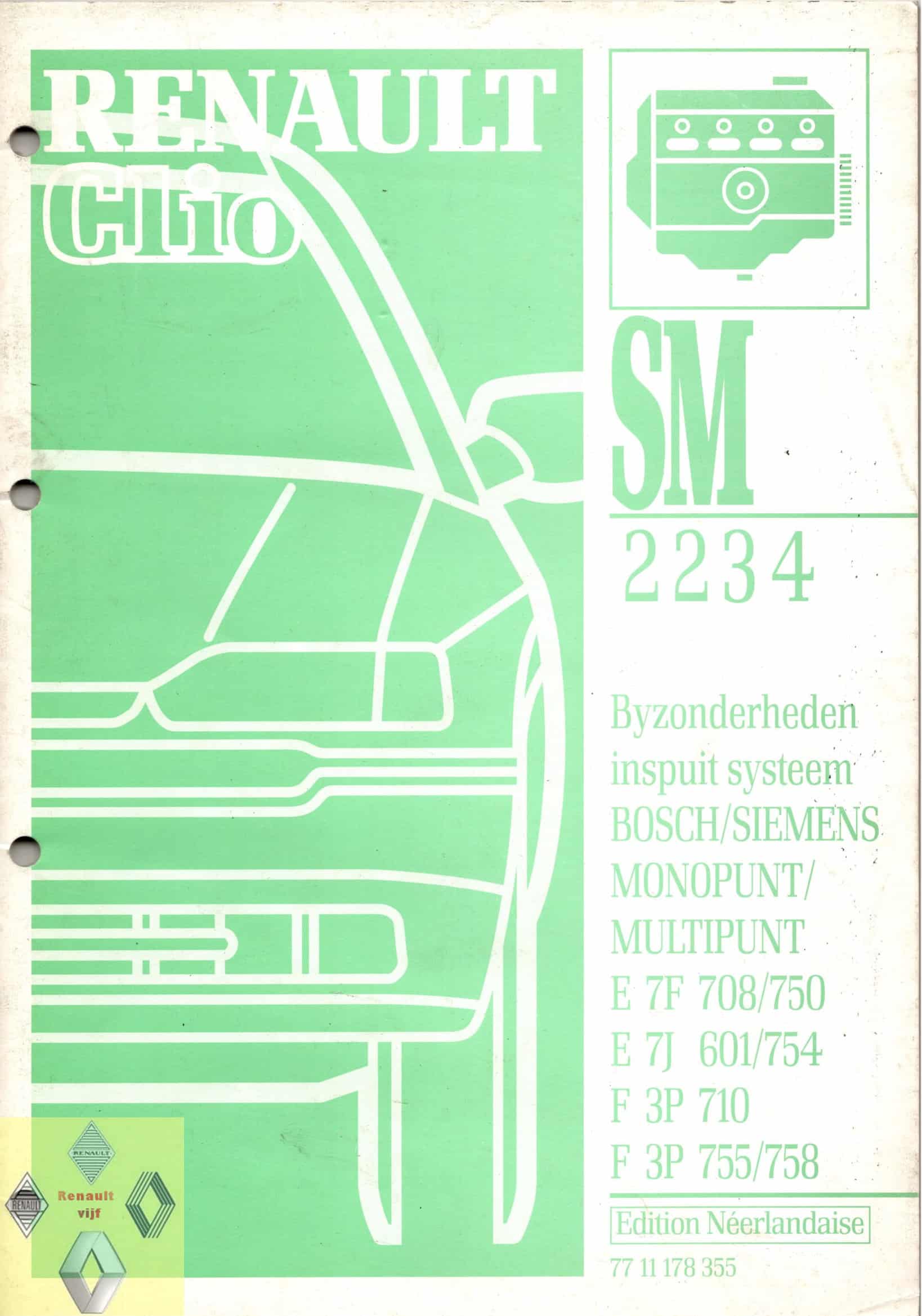 Gebruikt boek inspuit systeem Bosch/Siemens SM2234 Renault Clio I ...