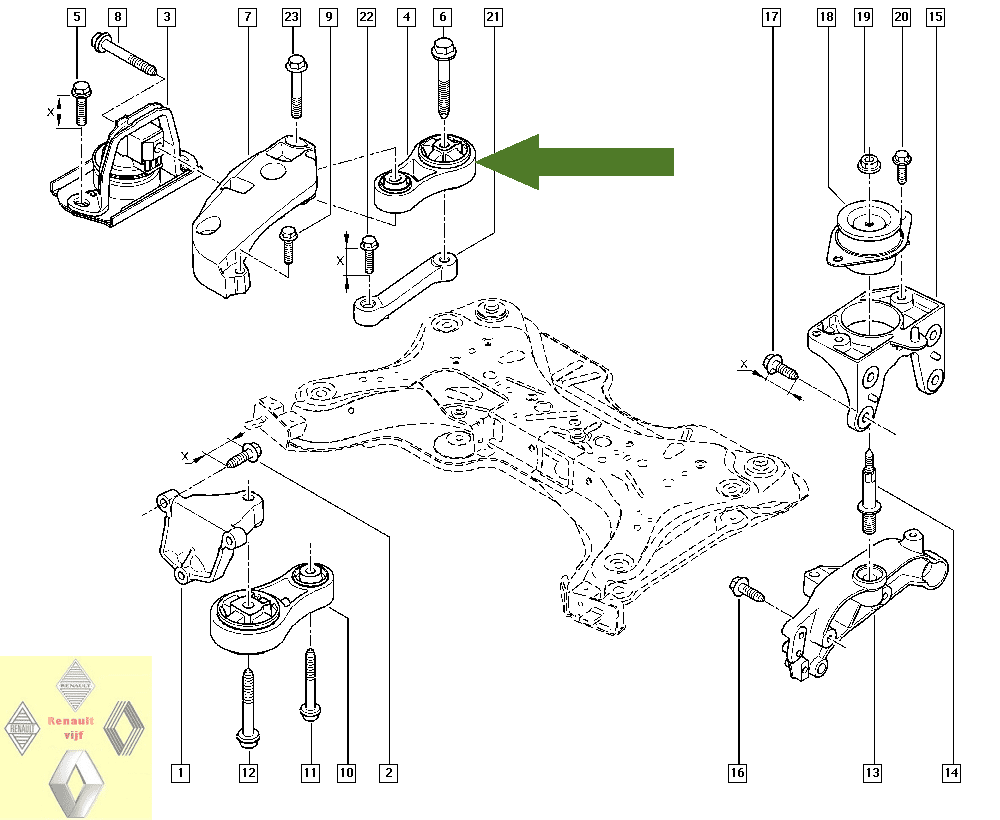 Motorsteun boven rechts Renault Trafic II. - Afbeelding 5