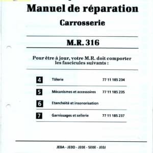 Gebruikt werkplaatshandboek MR316 Frans Renault Espace III.