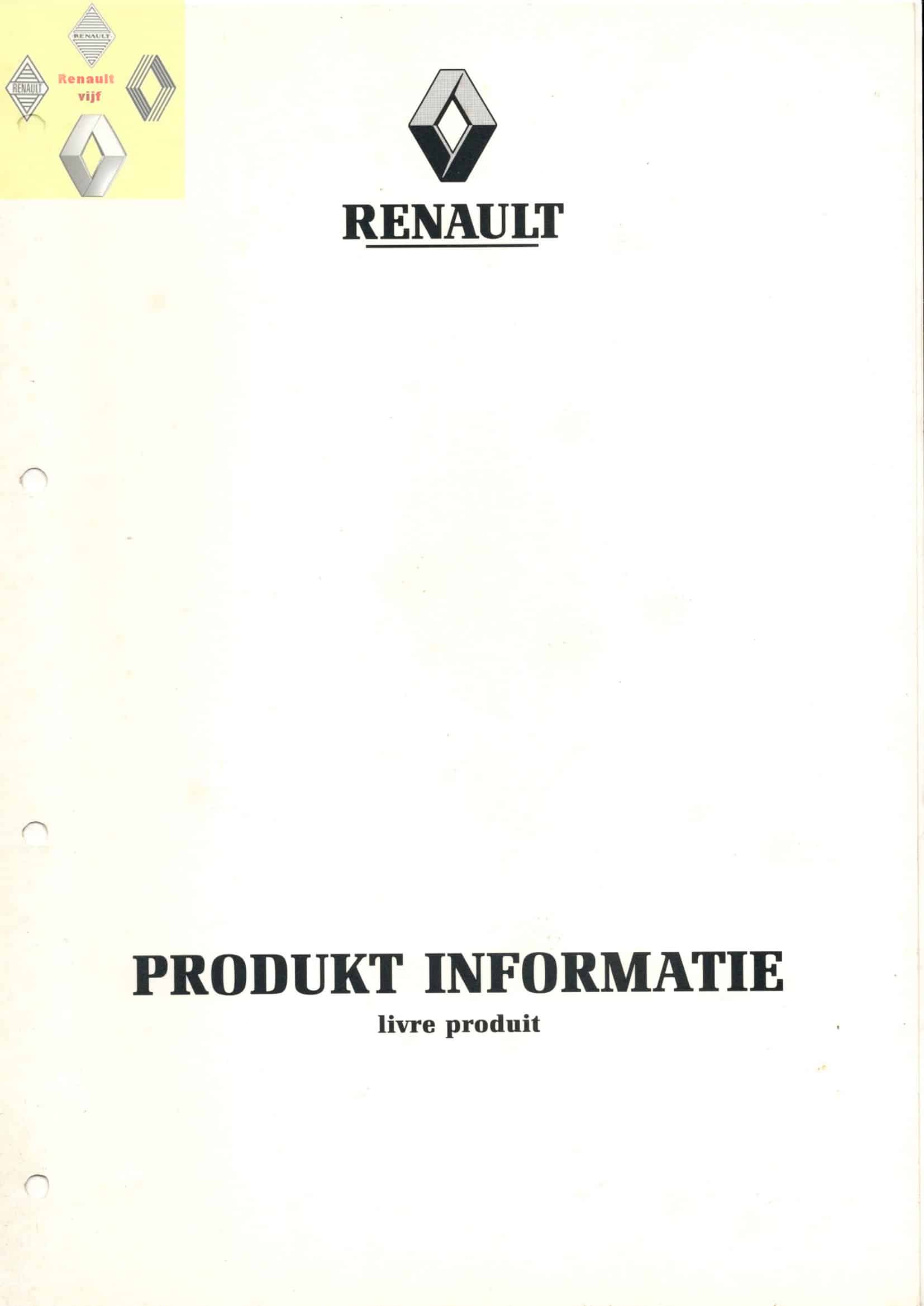 Gebruikt boek productinformatie 1993 Renault Express II, Clio I, 19 II, 21 III, Safrane, Espace II of Alpine A610.