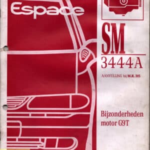 Gebruikt werkplaatshandboek SM3444A G9T diesel motor Renault Espace III.