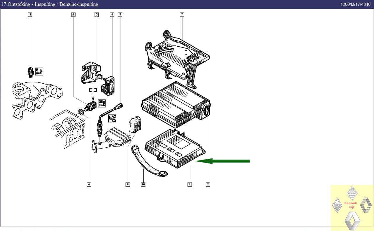 Inspuiting rekeneenheid E7F benzine Renault Clio I (phase 1 of 2). - Afbeelding 4