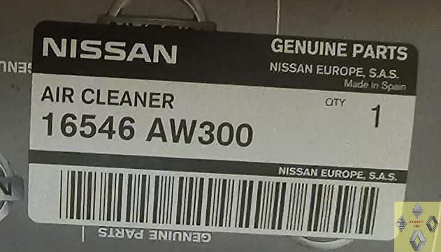 Luchtfilter F9Q (1.9 diesel) motor Nissan Primera (P12). - Afbeelding 3