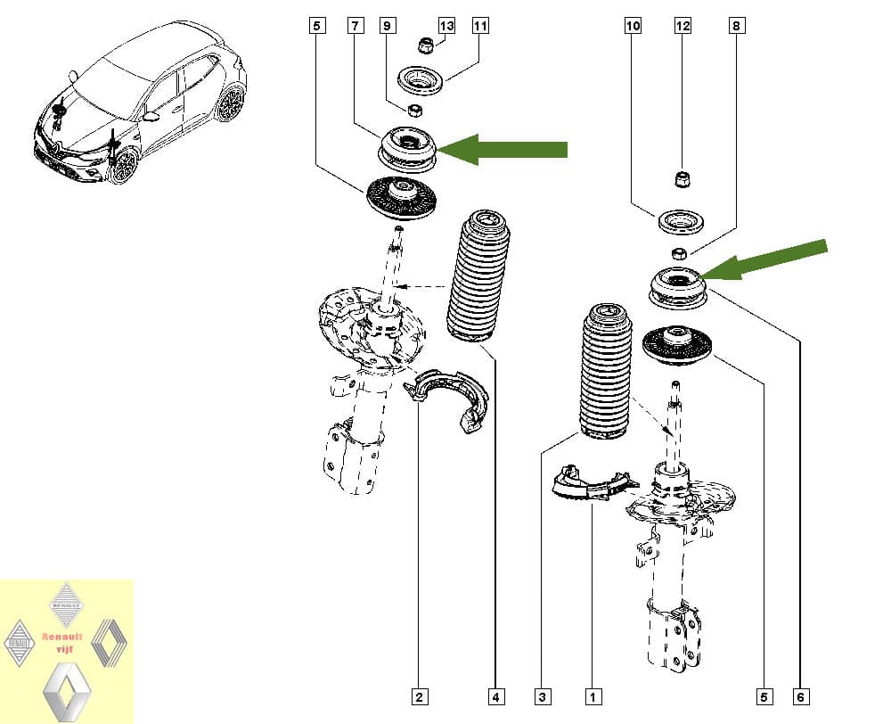 Veerpootlager schokdemper voorzijde Renault Captur II, Clio V of Dacia Jogger I of Sandero III. - Afbeelding 4