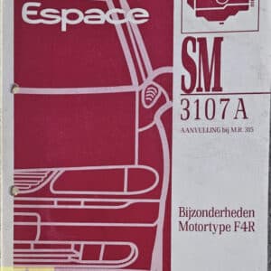 Boek werkplaatshandboek bijzonderheden motor F4R SM3107A Renault Espace III.
