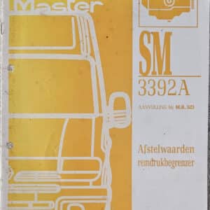 Gebruikt boek werkplaatshandboek afstelwaarden remdrukbegrenzer SM3392A Renault Master II.