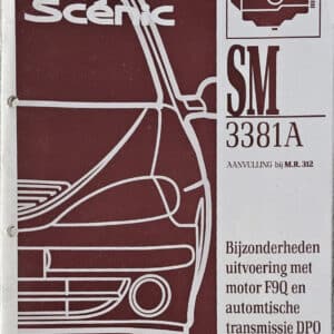 Gebruikt werkplaatshandboek bijzonderheden F9Q met automaat DP0 SM3381A Renault Scenic I.
