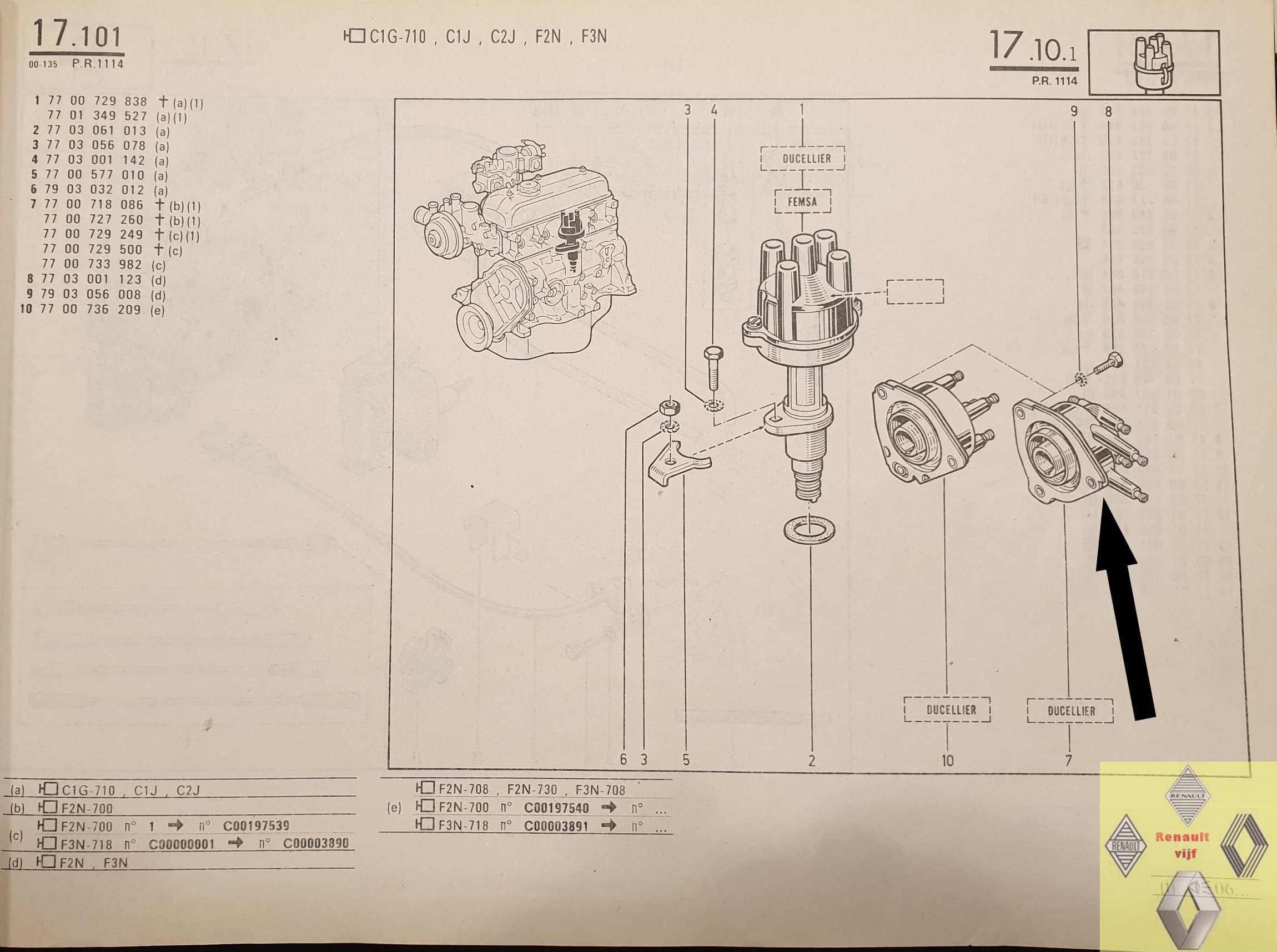 Verdeelkap en rotor Ducellier 666592 Renault 9 of 11. - Afbeelding 3