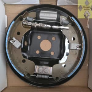 Ankerplaten met remvoeringen en cilinders set ATE achterzijde 203 mm Renault Clio III of Modus.