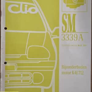Gebruikt boek bijzonderheden motor K4J 712 SM3339A Renault Clio II.